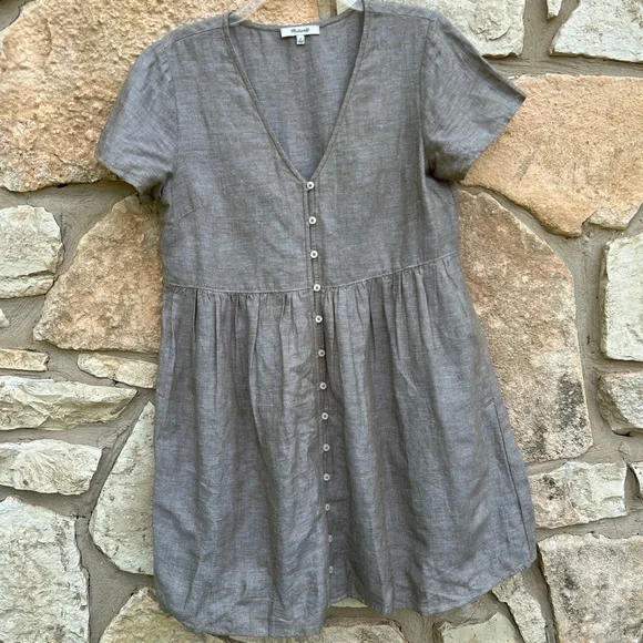 Madewell Linen Dress Small - Picture 6 of 12